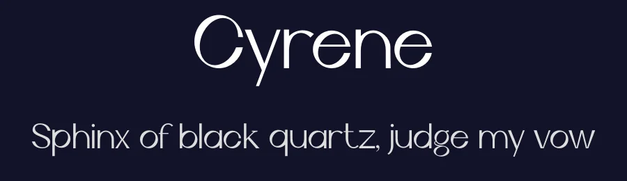 Cyrene by Agostinelli Riccardo — Sans Serif Font — thumbnail 2