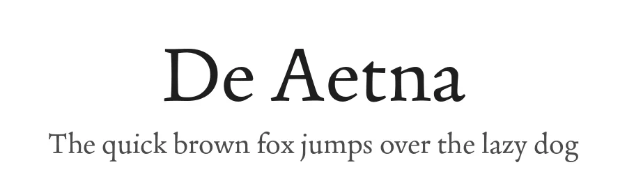 De Aetna — Serif Font