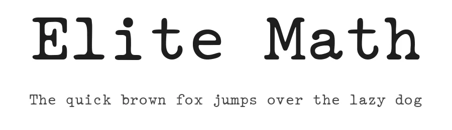 Elite Math — Sans Serif Font