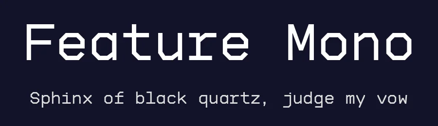 Feature Mono by Sia Vrublevskaya — Sans Serif Font — thumbnail 2