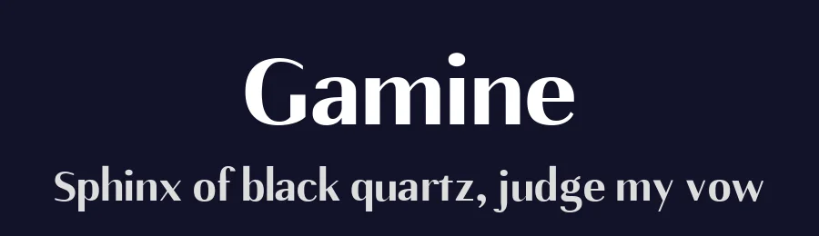 Gamine by Tapiwanashe Sebastian Garikayi — Sans Serif Font — thumbnail 2