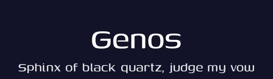 Genos by Robert E. Leuschke — Sans Serif Font — thumbnail 2
