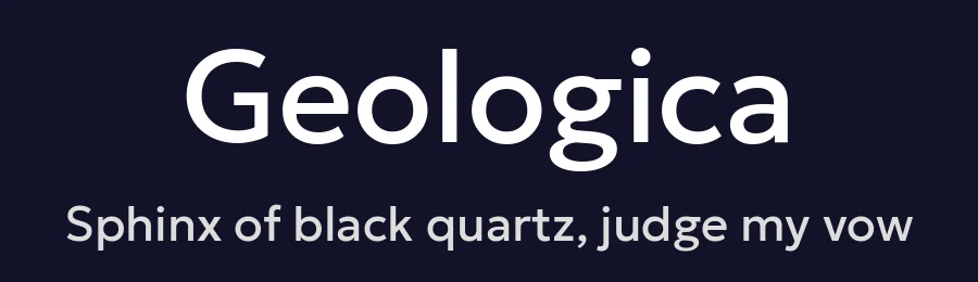 Geologica by Sindre Bremnes, Frode Helland — Sans Serif Font — thumbnail 2