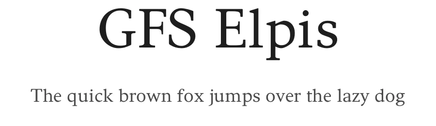 GFS Elpis by Raissaki Natasha — Serif Font