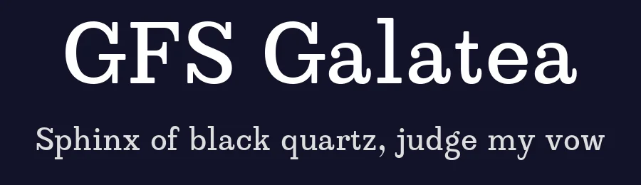 GFS Galatea by George Triantafyllakos — Slab Serif Font — thumbnail 2