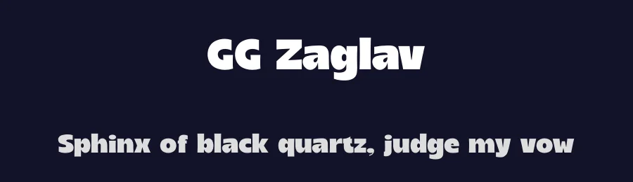 GG Zaglav by Grigorij Gushchin — Sans Serif Font — thumbnail 2