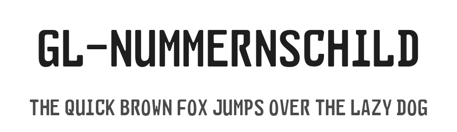 GL-Nummernschild by Gutenberg Labo — Sans Serif Font