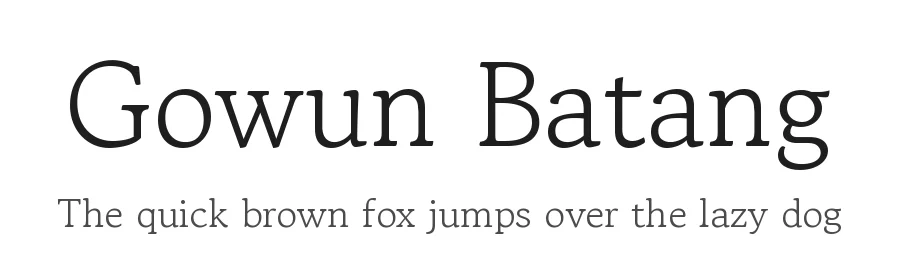 Gowun Batang by Yanghee Ryu — Serif Font