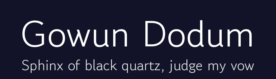 Gowun Dodum by Yanghee Ryu — Sans Serif Font — thumbnail 2