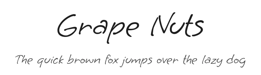 Grape Nuts by Robert E. Leuschke — Script Handwritten Font