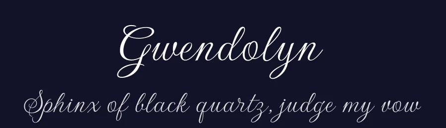 Gwendolyn by Robert E. Leuschke — Script Handwritten Font — thumbnail 2
