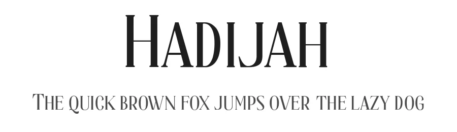 Hadijah by Ridwan Fadilah (Ridwanfil) — Display Font