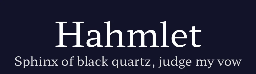 Hahmlet by Minjoo Ham & Mark Frömberg — Serif Font — thumbnail 2