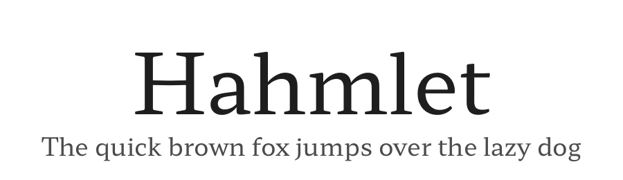 Hahmlet by Minjoo Ham & Mark Frömberg — Serif Font