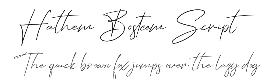 Hathem Bosteem Script by Muhammad Farhan Sholeh Ramadhika — Script Handwritten Font