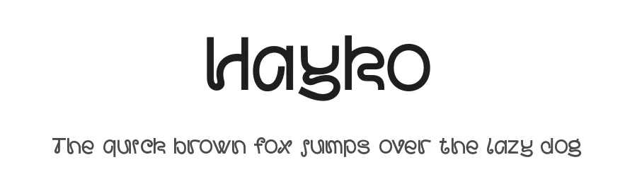 Hayko by Jamaludin Ahmad Sahestya Dharma — Display Font