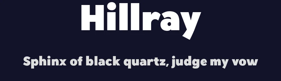 Hillray by Sarid Ezra — Sans Serif Font — thumbnail 2