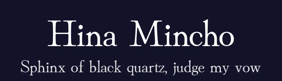 Hina Mincho by satsuyako — Serif Font — thumbnail 2