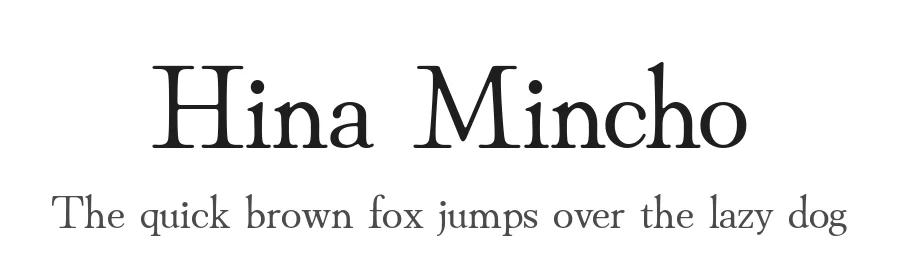 Hina Mincho by satsuyako — Serif Font