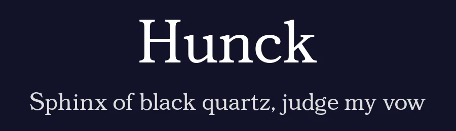 Hunck by Colin Lammie — Serif Font — thumbnail 2