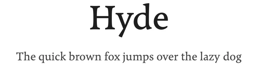 Hyde by Andrew Berry — Serif Font