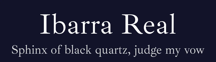 Ibarra Real by Jose Maria Ribagorda & Octavio Pardo — Serif Font — thumbnail 2