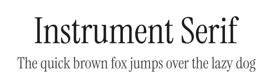 Instrument Serif by Rodrigo Fuenzalida — Serif Font