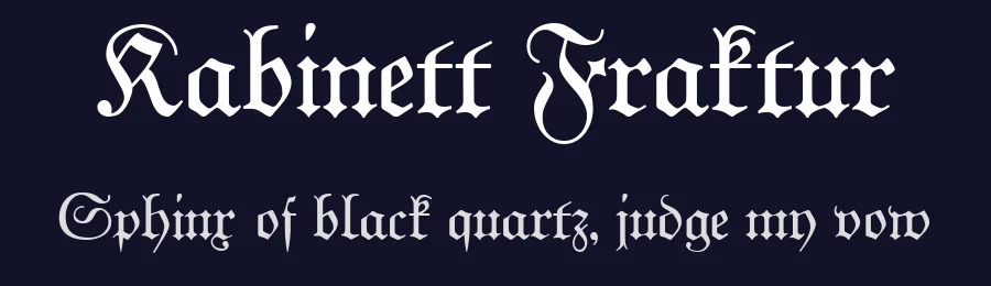 Kabinett Fraktur by Peter Wiegel nach Unger — Serif Font — thumbnail 2