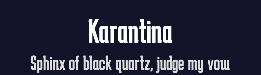 Karantina by Rony Koch — Sans Serif Font — thumbnail 2