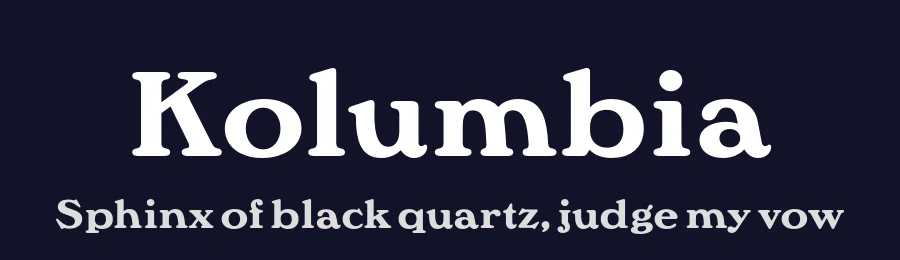 Kolumbia by Ania Wieluńska | Borys Kosmynka — Serif Font — thumbnail 2