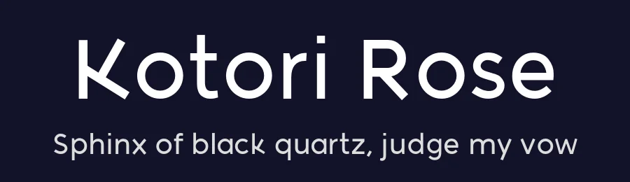 Kotori Rose by Brian Jacob — Sans Serif Font — thumbnail 2