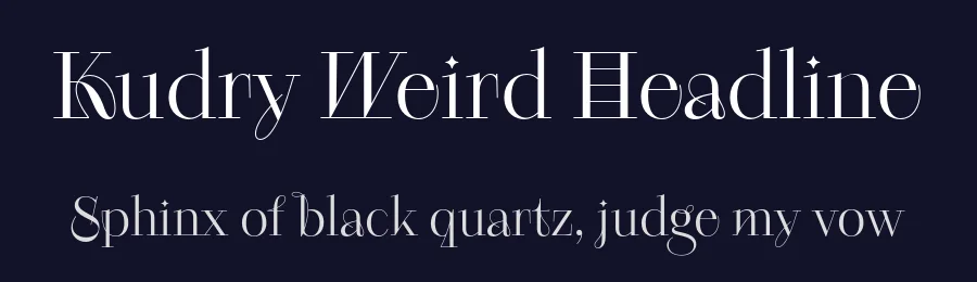 Kudry Weird Headline by Nikolay Nedashkovskiy, Alexandra Korolkova — Serif Font — thumbnail 2