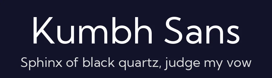 Kumbh Sans by Saurabh Sharma — Sans Serif Font — thumbnail 2