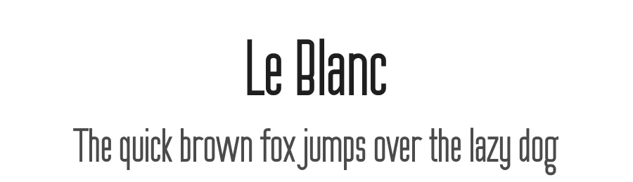 Le Blanc by Nicho Christian — Sans Serif Font