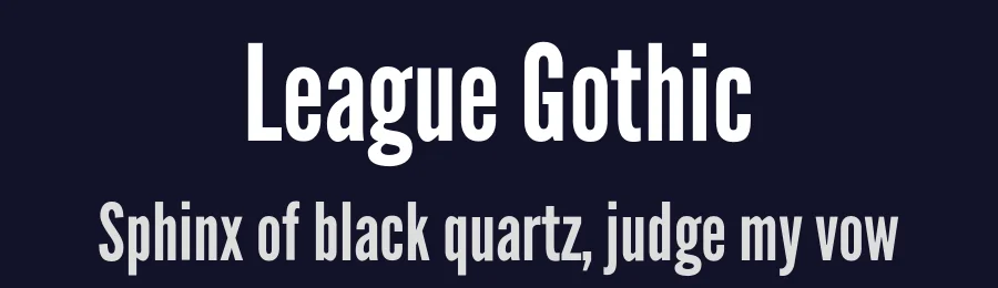 League Gothic by The League of Moveable Type — Sans Serif Font — thumbnail 2