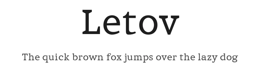 Letov by Serg Shishin — Serif Font