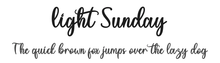 Light Sunday by Yoga Letter 2021 (Isroni Yoga Prasetya) — Script Handwritten Font