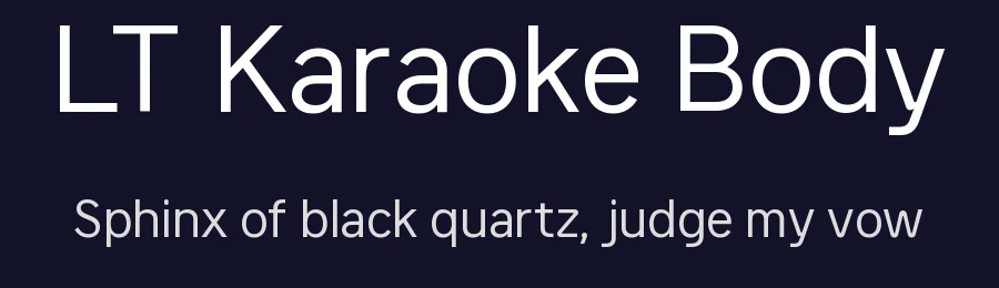 LT Karaoke Body by Daniel Lyons (LyonsType) — Sans Serif Font — thumbnail 2