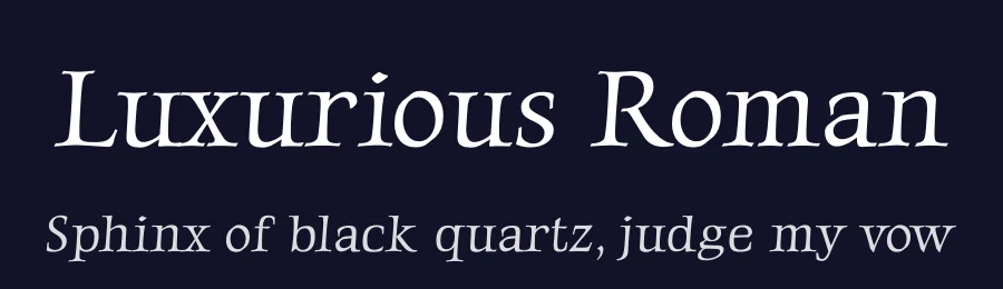 Luxurious Roman by Robert E. Leuschke — Serif Font — thumbnail 2