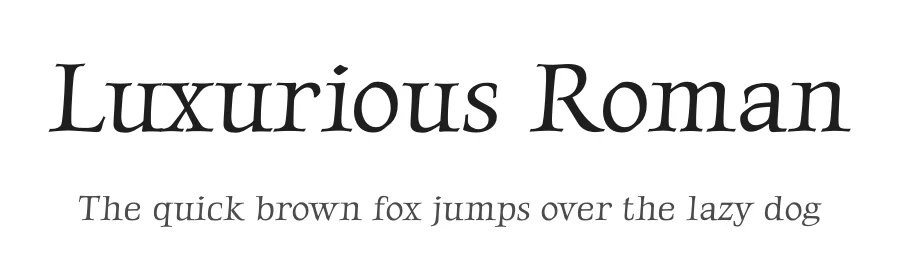 Luxurious Roman by Robert E. Leuschke — Serif Font