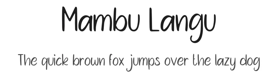Mambu Langu by Forberas Club — Script Handwritten Font