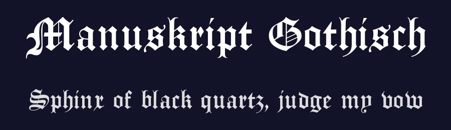 Manuskript Gothisch by Peter Wiegel, original typeface by Bauersche Gißerei 1899 — Script Handwritten Font — thumbnail 2