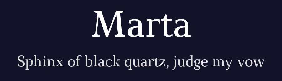 Marta by Michael Chereda — Serif Font — thumbnail 2