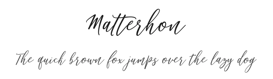 Matterhon by Area Type — Script Handwritten Font