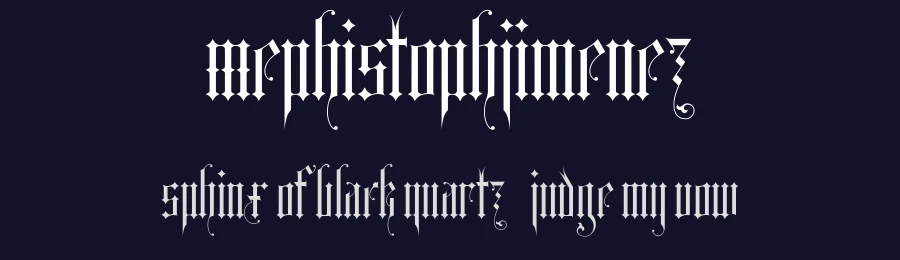 Mephistophjimenez by Mikhail Vlasov — Display Font — thumbnail 2