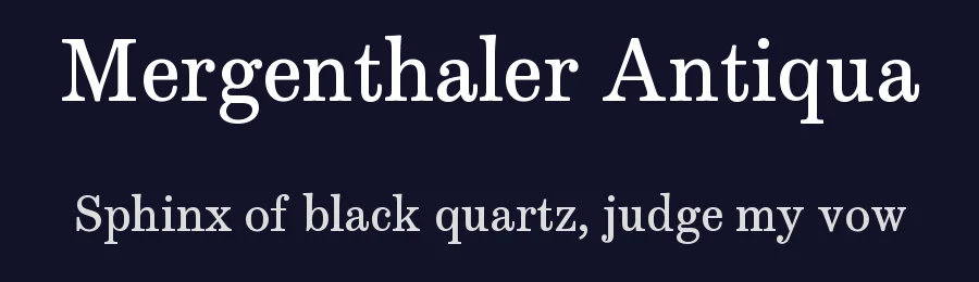 Mergenthaler Antiqua by Hermann Zapf, Digital version by Jens Kutilek — Serif Font — thumbnail 2
