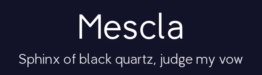 Mescla by Tomás Gouveia — Sans Serif Font — thumbnail 2