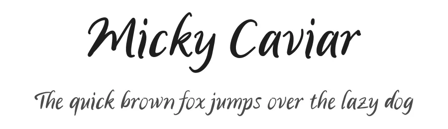 Micky Caviar by MJType (Muhamad Junaid) www.mjtype.com — Script Handwritten Font