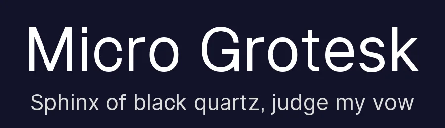 Micro Grotesk by Eli Heuer — Sans Serif Font — thumbnail 2