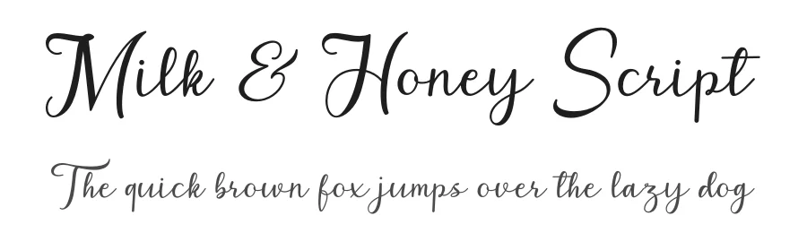 Milk & Honey Script — Script Handwritten Font